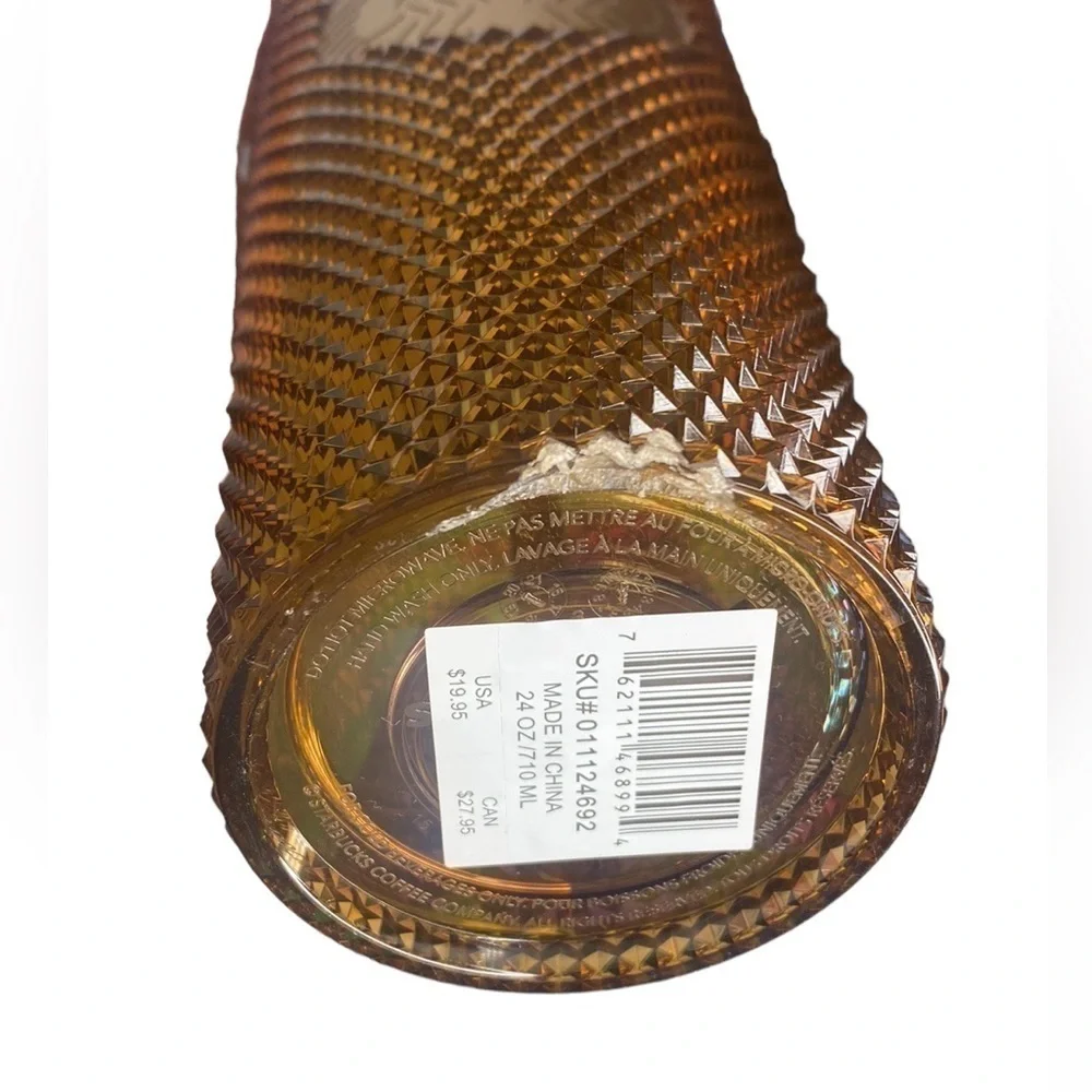 NWT STARBUCKS 50th ANNIVERSARY IRIDESCENT HONEYCOMB STUDDED TUMBLER 24OZ Defect